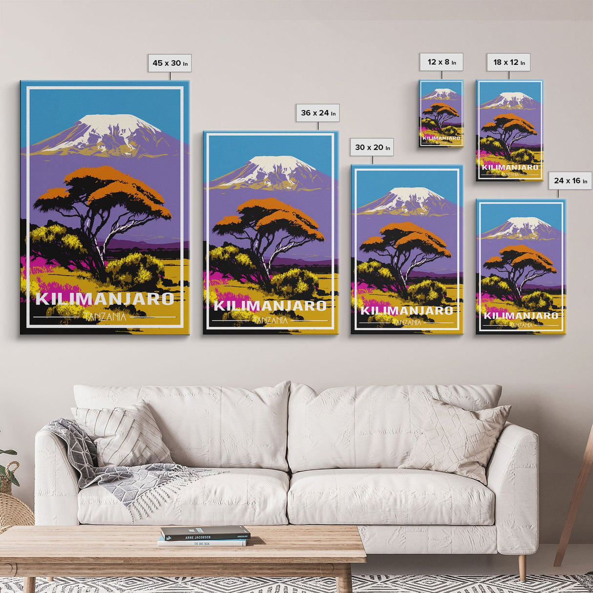 Mount Kilimanjaro Wall Art, African Poster, Tanzania Wall Art, Travel Wall Print, Travel Poster, Travel Wall Art, Canvas Wall Print