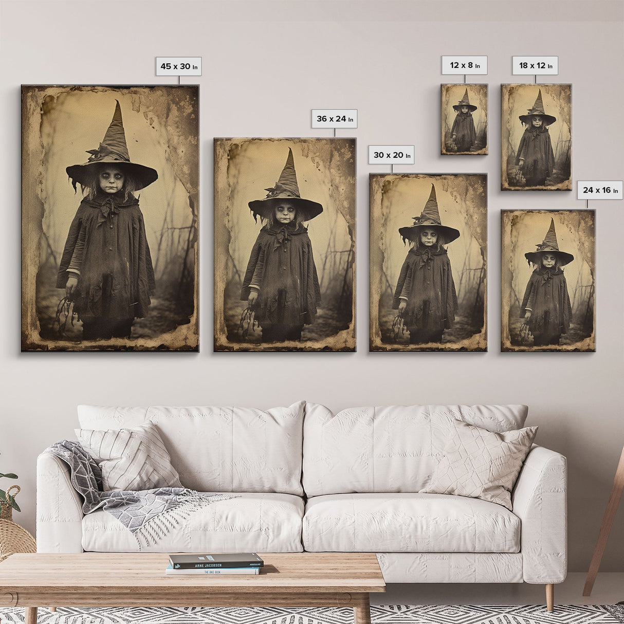 Witch Wall Decor, Dark Fantasy, Halloween Wall Art, Horror Decor, Spooky Art, Canvas Print, Wall Art, Vertical Print, Home Decor, Wall Decor