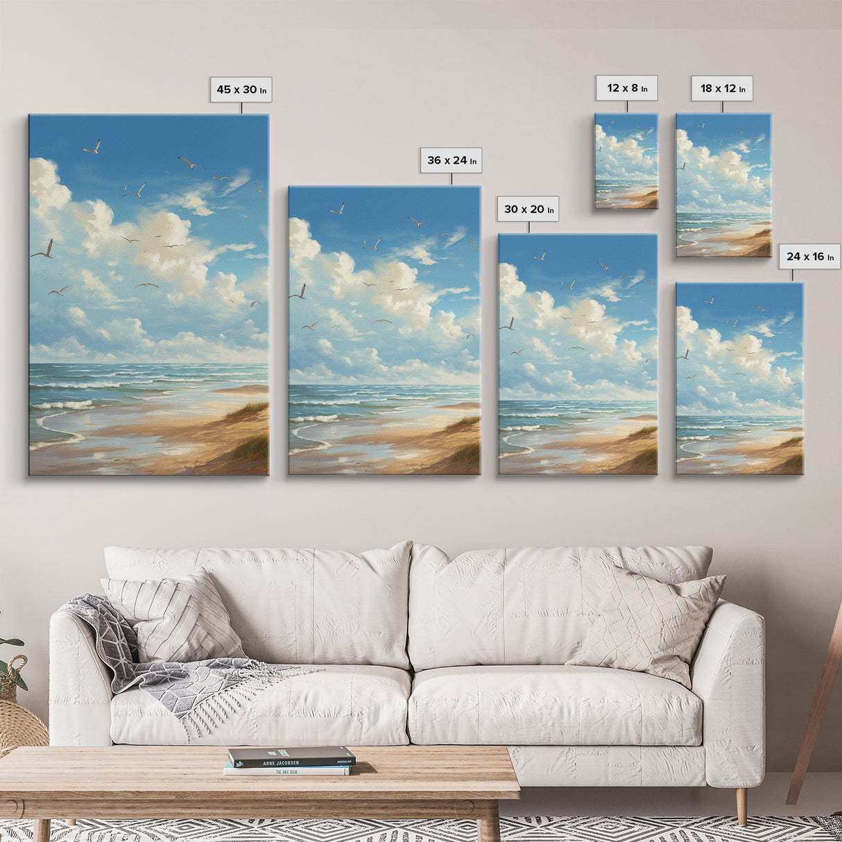 Beach Wall Print, Ocean Wall Art, Seashore, Seascape Art, Canvas Print, Wall Art, Vertical Art, Gifts For Grandma, Bedroom Prints