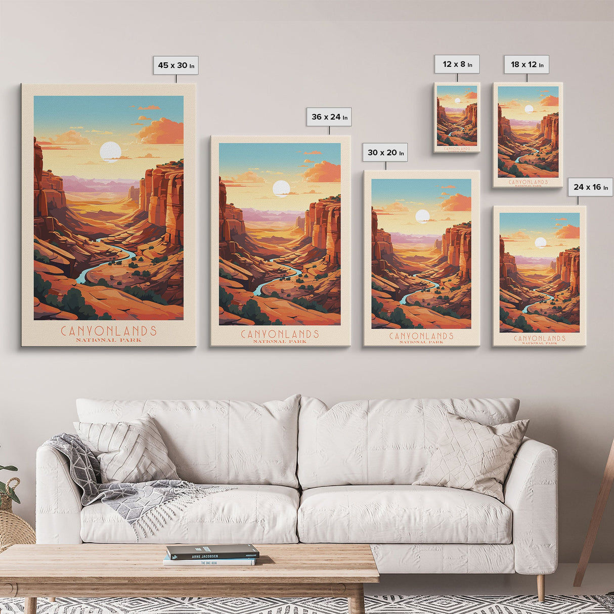 Canyonlands National Park Travel Poster Print, Canvas Print Wall Art, Utah Travel Art, Midcentury Modern Travel Decor