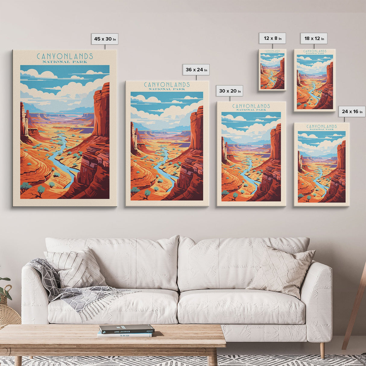 Canyonlands National Park Travel Poster Print, Canvas Print Wall Art, Utah Travel Art, Midcentury Modern Travel Decor