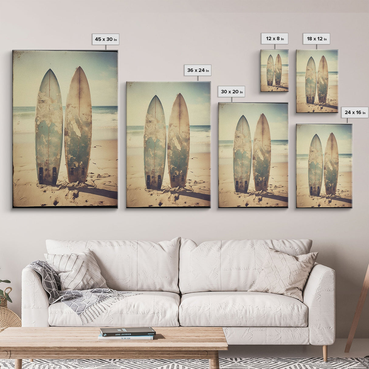 Surfboard Wall Art, Surf Decor, Beach Wall Art, Canvas Print, Wall Hanging, Portrait Art, Ocean Wall Art, Office Decor, Bedroom Prints