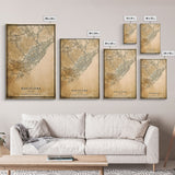 Barcelona Spain map print poster or framed canvas, Barcelona map print poster canvas, Spain city map print poster canvas, Vintage Travel Art