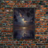 Ocean Reflection Night Sky Stars Galaxy Fine Art Print, Wall Art Print, Wall Poster, Wall Décor