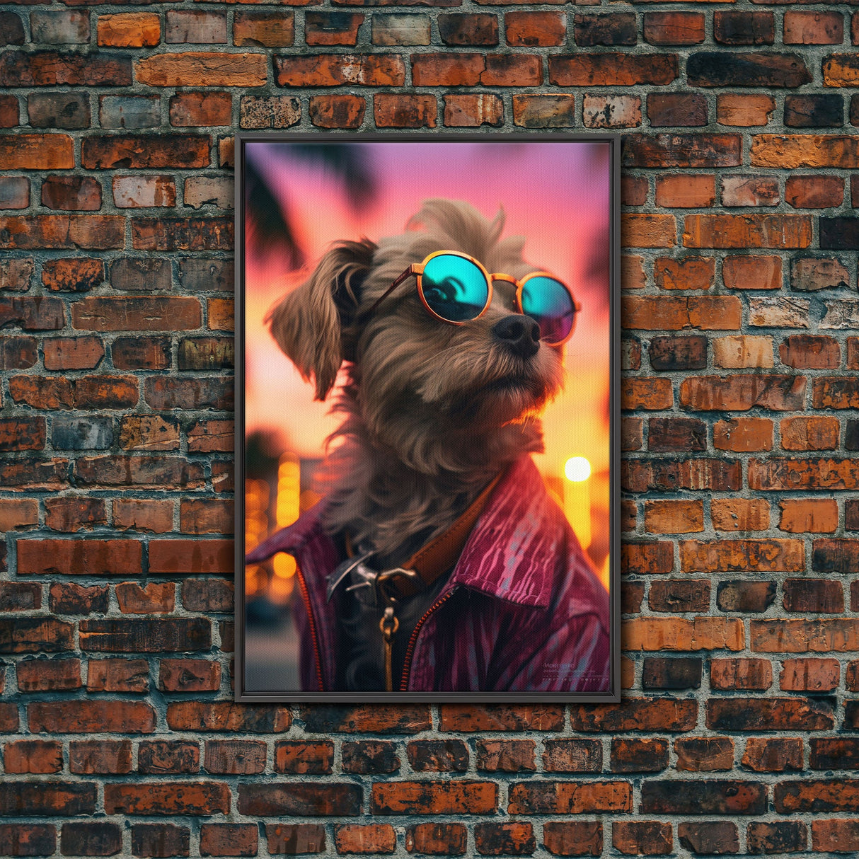 Shih Tzu Dog Wall Print, Dog Wall Art, Dog With Shades, Animal Art, Funny Wall Art, Framed Wall Art, Framed Canvas, Wall Print, Wall Canvas