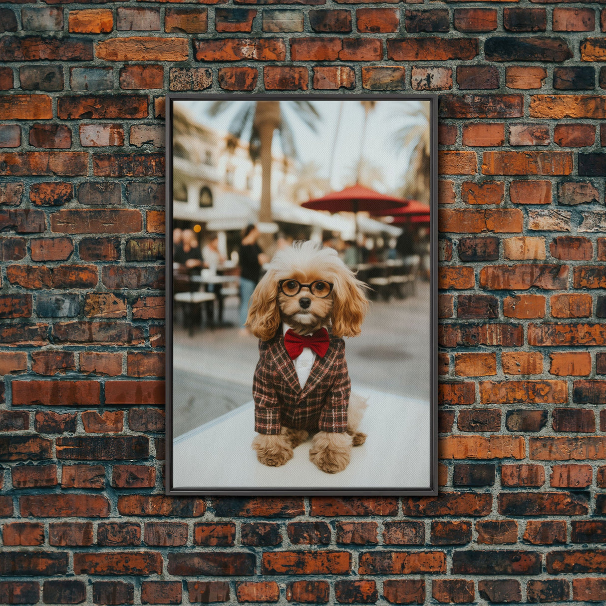 Poodle Wall Print, Dog Wall Art, Dog Glasses, Animal Art, Funny Wall Art, Framed Wall Art, Framed Canvas, Wall Print, Wall Canvas