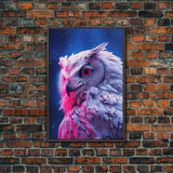 White Owl Wall Print, Animal Art Print, Bird Wall Art, Animal Portrait, Wildlife, Framed Wall Art, Framed Canvas, Wall Print, Wall Canvas