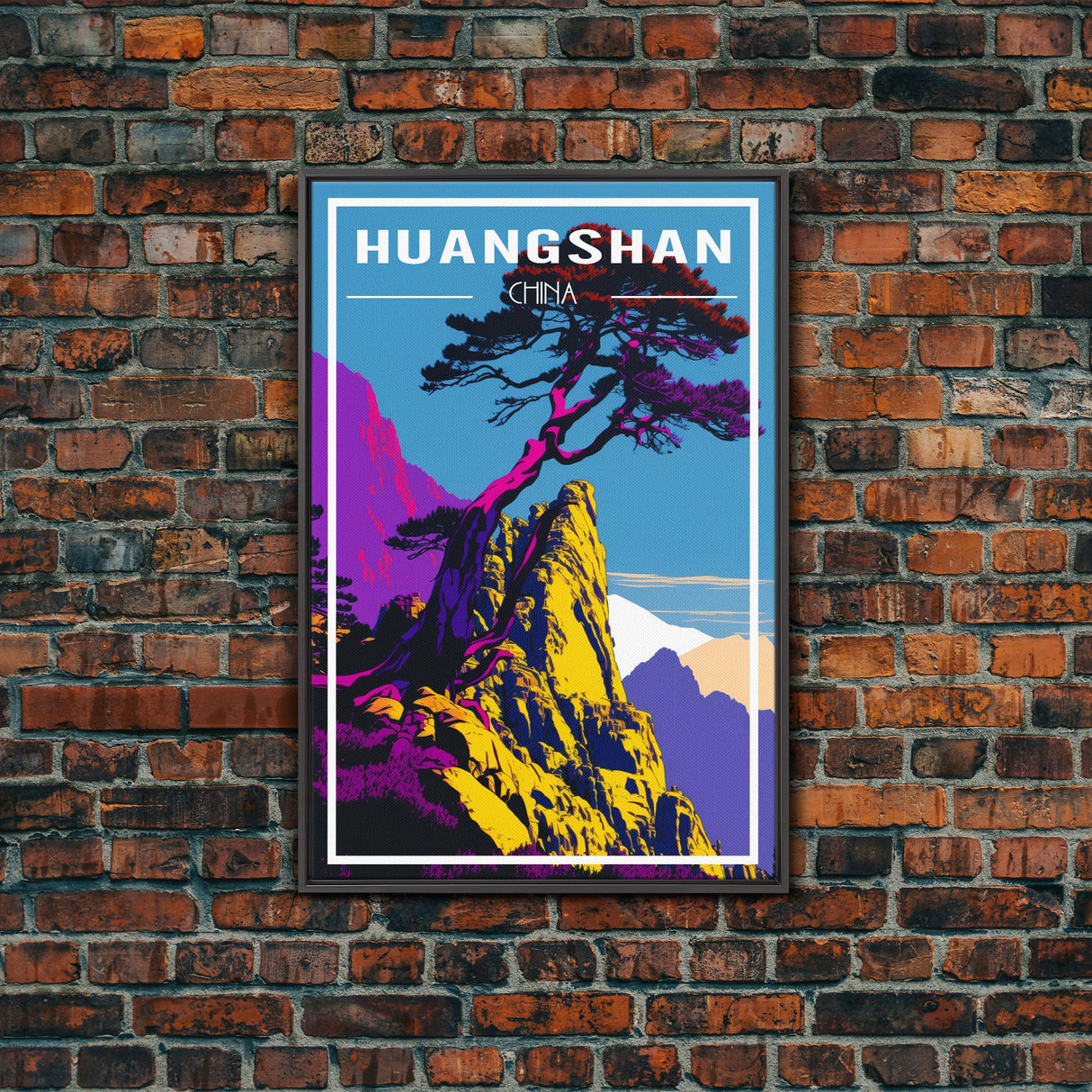 Huangshan Poster, China Wall Art, Asia Wall Poster, China Art, Travel Wall Print, Travel Poster, Travel Wall Art, Canvas Wall Print