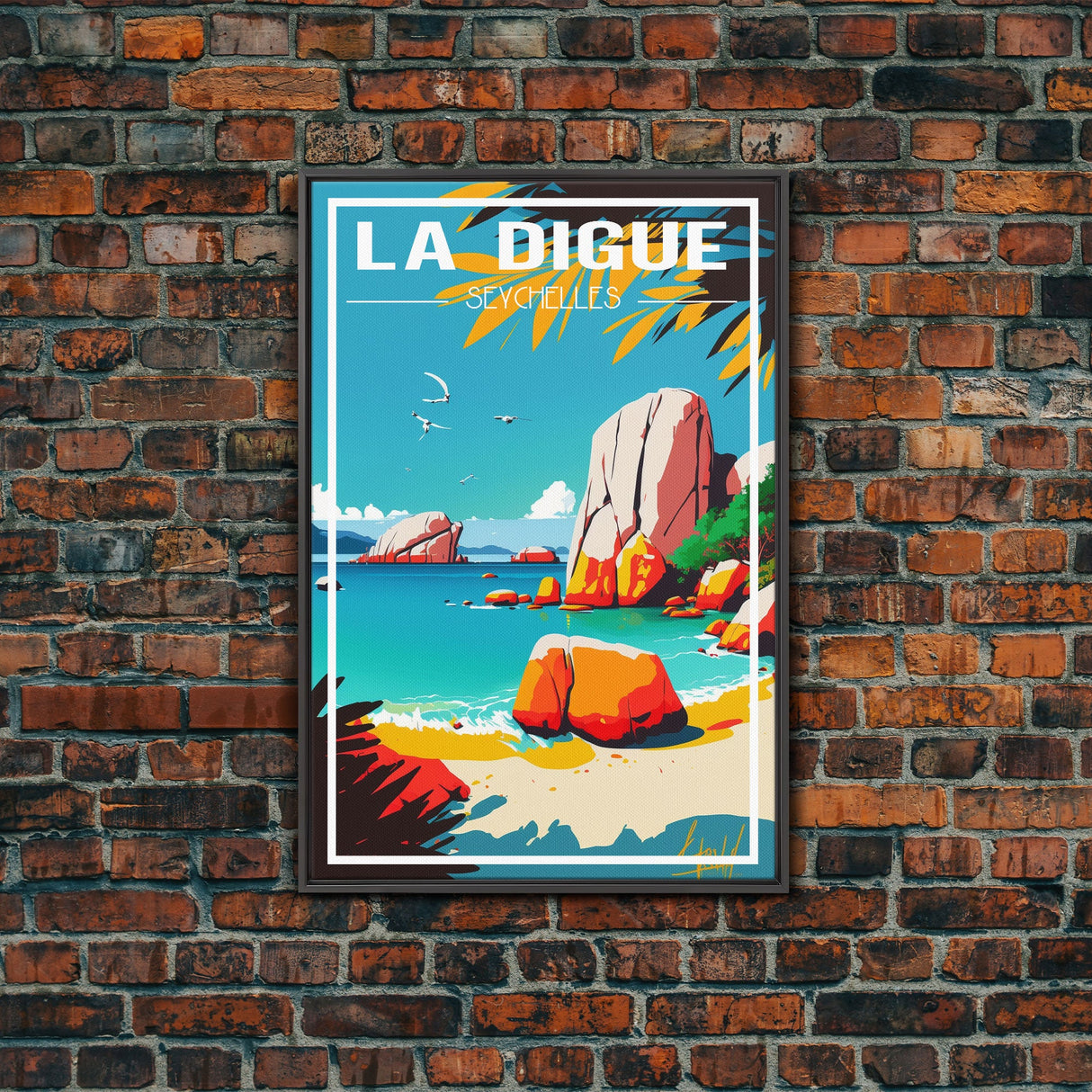 La Digue Wall Art, Seychelles Wall Poster, Indian Ocean, Island, Travel Wall Print, Travel Poster, Travel Wall Art, Canvas Wall Print