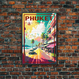 Phuket Wal Art, City Art Print, Thailand Poster, Asia Wall Art, Travel Wall Print, Travel Poster, Travel Wall Art, Canvas Wall Print