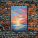 Ocean Wall Art, Seascape Print, Sunset Wall Print, Canvas Print, Wall Art, Vertical Art, Gift For The Home, Beach House Wall Decor, Office