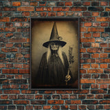 Witch Halloween, Scary Wall Art, Witch Art Print, Dark Art Print, Occult Art, Canvas Print, Wall Art, Vertical Print, Home Decor, Wall Decor