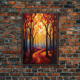 Abstract Wall Art, Forest Print, Fall Wall Art, Canvas Print, Wall Art, Vertical Print, Nature Print, College Dorm Decor, Living Room Prints