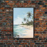 Beach Wall Art, Palm Trees Wall Print, Seashore Wall Art, Tropical Art, Canvas Print, Wall Art, Vertical Art, Living Room Prints, Room Decor