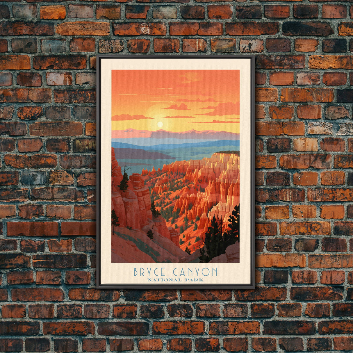 Bryce Canyon National Park Travel Poster Print, Canvas Print Wall Art, Utah Travel Art, Midcentury Modern Travel Decor