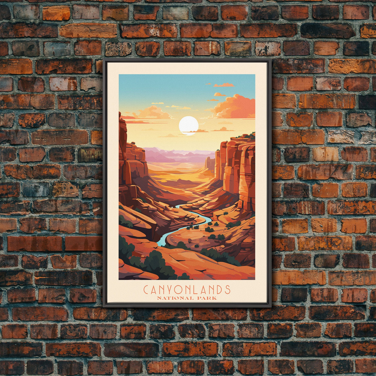 Canyonlands National Park Travel Poster Print, Canvas Print Wall Art, Utah Travel Art, Midcentury Modern Travel Decor