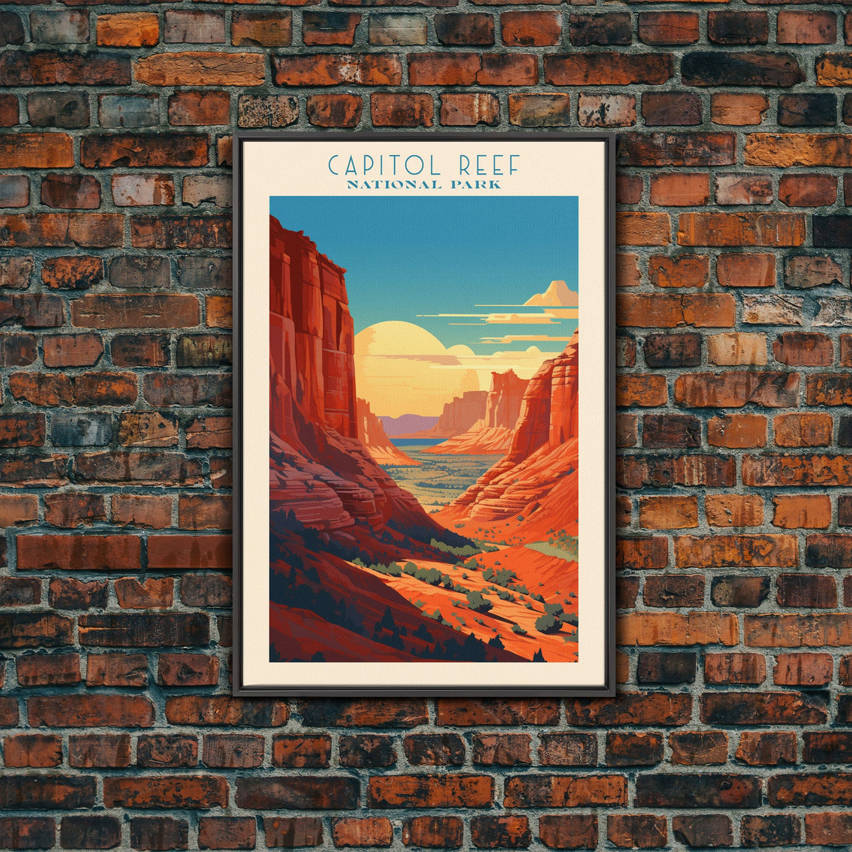 Capital Reef National Park Travel Poster Print, Canvas Print Wall Art, Utah Travel Art, Midcentury Modern Travel Decor