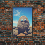 Rock Art, Abstract Art, Funny Wall Art, Canvas Print, Wall Hanging, Portrait Art, Nursery Wall Art, Kids Room Decor, Playroom Wall Art