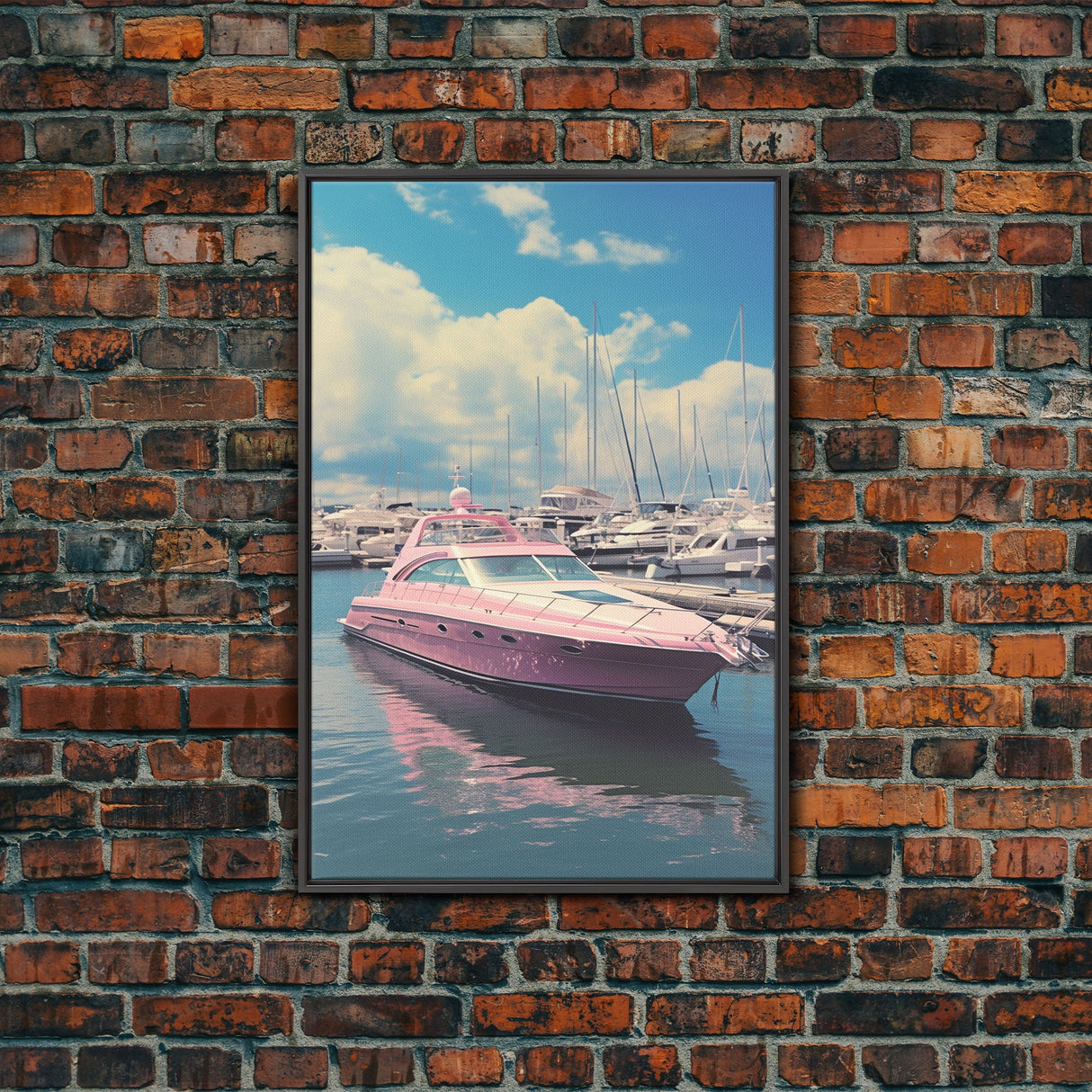 Pink Boat, Ocean Wall Art,  Nautical Wall Art, Canvas Print, Wall Hanging, Portrait Art, Travel Print, Modern Art Prints, Girls Room Decor