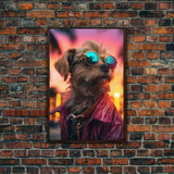 Shih Tzu Dog Wall Print, Dog Wall Art, Dog With Shades, Animal Art, Funny Wall Art, Framed Wall Art, Framed Canvas, Wall Print, Wall Canvas