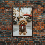 Poodle Wall Print, Dog Wall Art, Dog Glasses, Animal Art, Funny Wall Art, Framed Wall Art, Framed Canvas, Wall Print, Wall Canvas