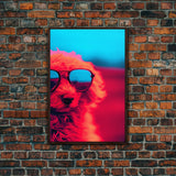 Red Poodle In Sunglasses Wall Print, Abstract Art, Dog Portrait, Dog Art Print, Framed Wall Art, Framed Canvas, Wall Print, Wall Canvas