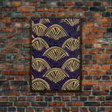 Art Deco Pattern Wall art - Framed Canvas Print - Art Deco - Original painting - Wall art - Office decor - Gold & purple art - Abstract art