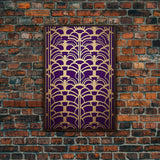 Midcentury Modern Wall art - Framed Canvas Print - Art Deco-  Office decor - Purple & gold art - Ornament art - Abstract art - Geometric art