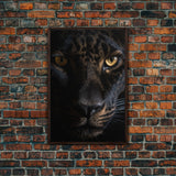 A Look Into Darkness, Beautiful Black Panther Portrait, Cat Photography, Framed Canvas Print, Framed Art, Halloween Witch Cat Art