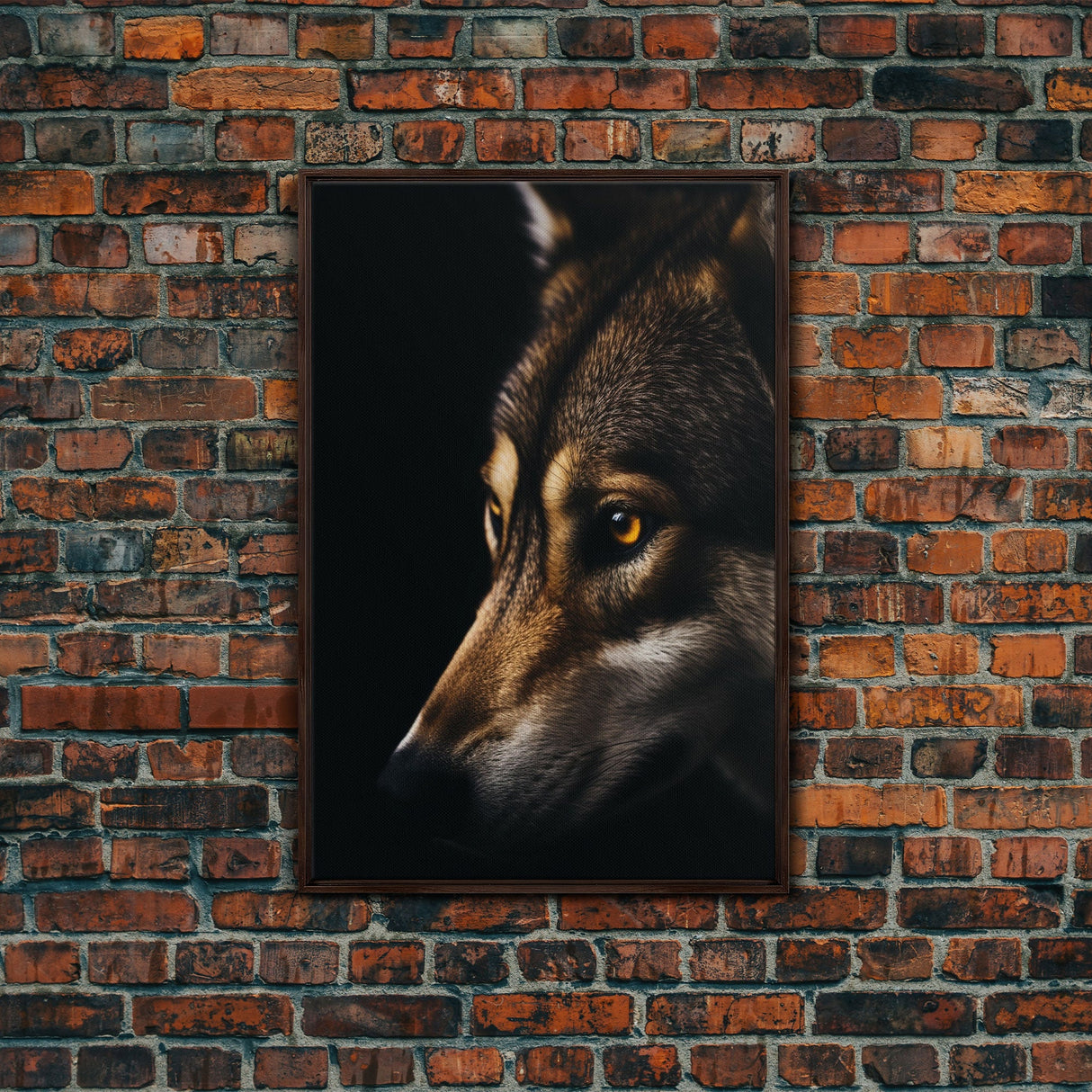 Animal Prints, Timber Wolf, Portrait Of A Wolf, Framed Canvas Print, Wolf Photography Art, Timber Wolves Art