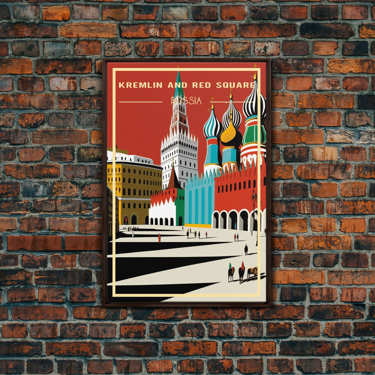 Travel Wall Art, Travel Poster, Russian Art, Retro Travel Art, Kremlin Wall Art, Red Square, Travel Artwork, Wall Poster, Canvas Wall Print