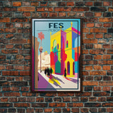 Fes Travel Poster, Morocco Wall Art, Moroccan Art, Morocco Poster, Travel Wall Print, Travel Poster, Travel Wall Art, Canvas Wall Print