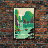 Ha Long Bay Poster, Vietnam Wall Art, Asia Wall Poster, Travel Wall Print, Travel Poster, Travel Wall Art, Canvas Wall Print