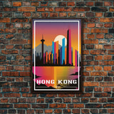 Hong Kong Poster, China Wall Art, Asia Wall Poster, City Art Print, Travel Wall Print, Travel Poster, Travel Wall Art, Canvas Wall Print