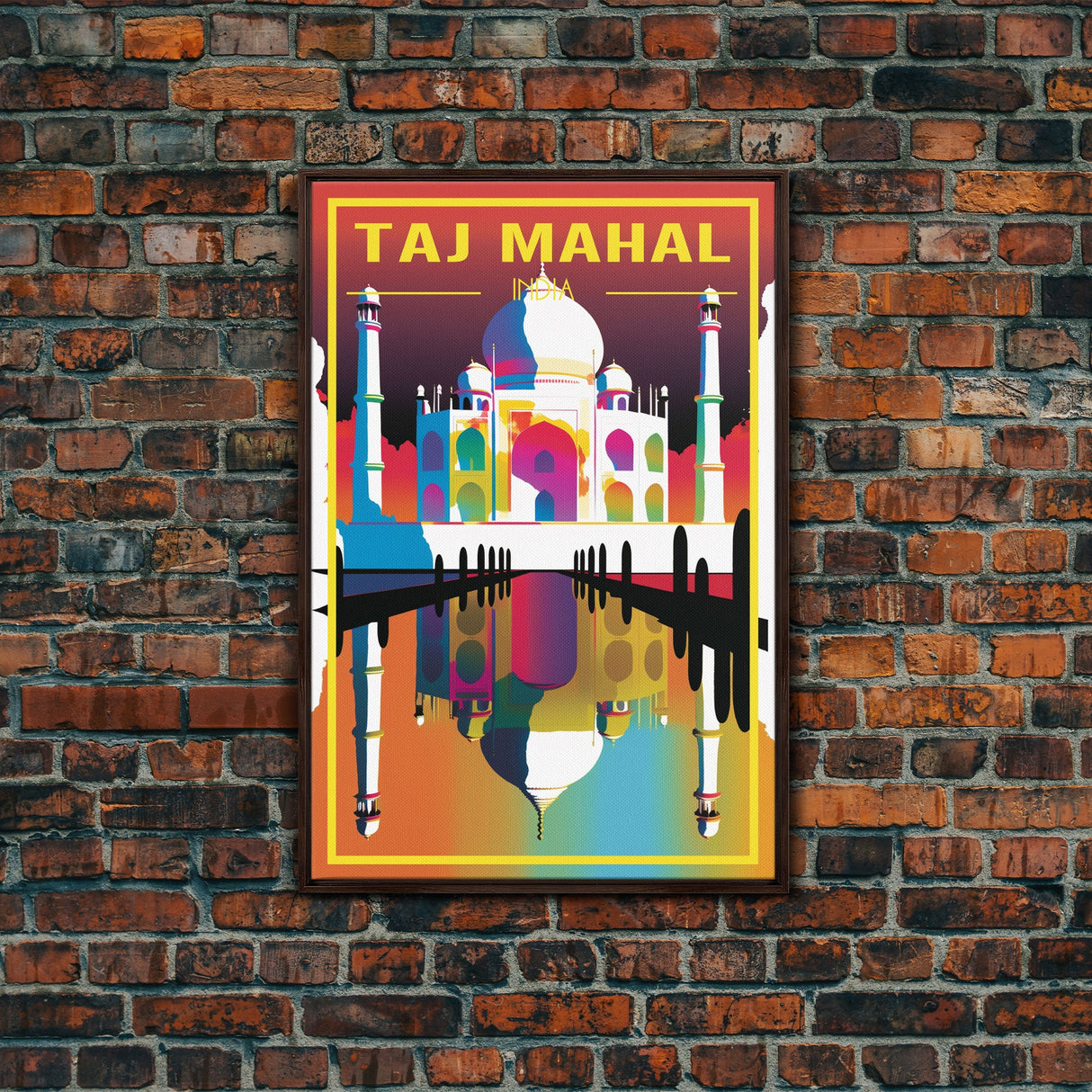 Taj Mahal Wall Art, India Poster, India Wall Print, Yamuna River, Travel Wall Print, Travel Poster, Travel Wall Art, Canvas Wall Print