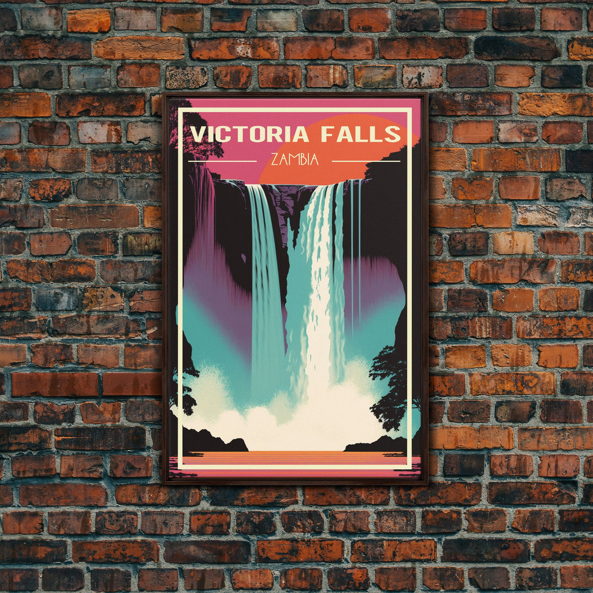 Victoria Falls Wall Art, Zambia Poster, Africa Wall Print, Waterfalls, Travel Wall Print, Travel Poster, Travel Wall Art, Canvas Wall Print