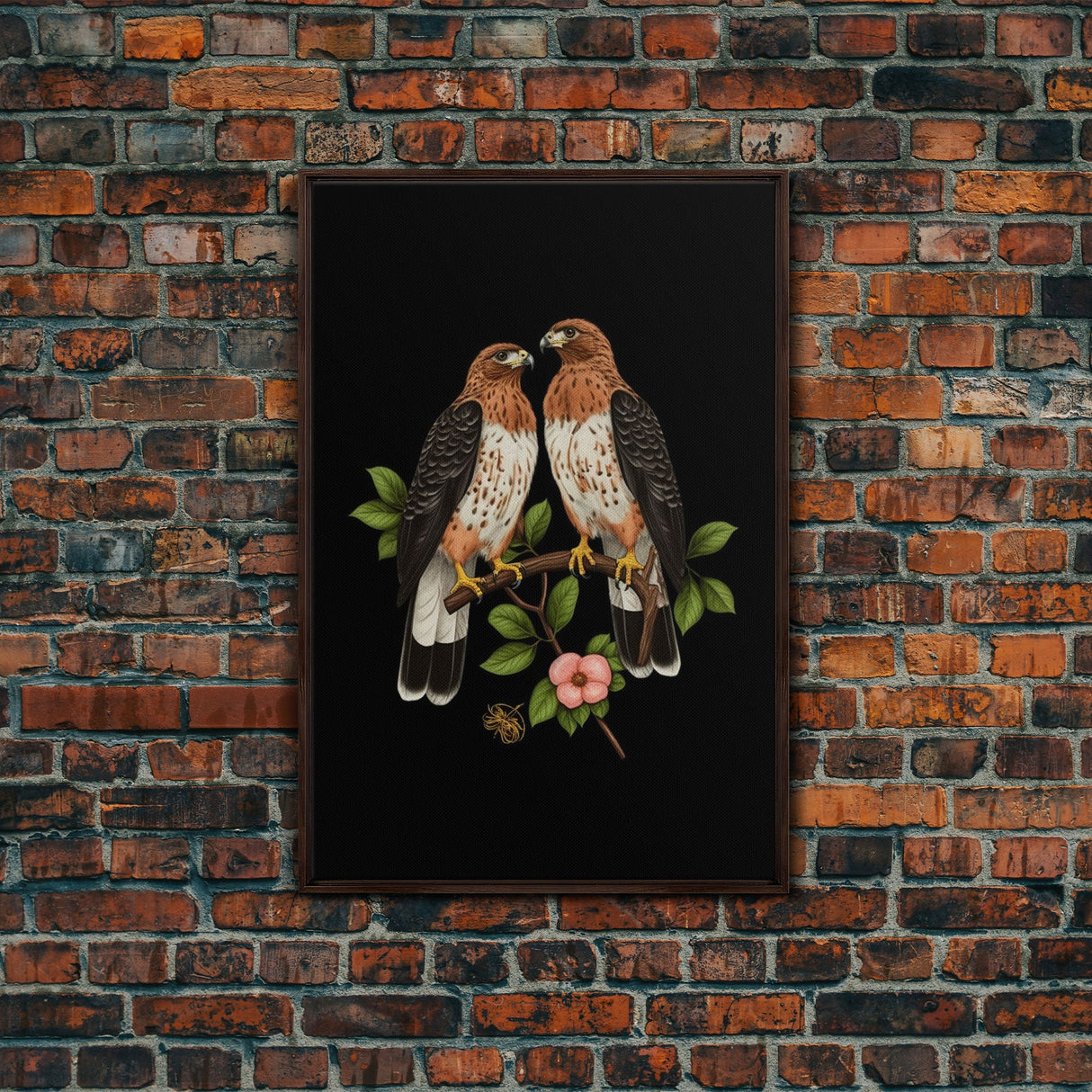 Pair Of Hawks, Birds Wall Art, Hawk Wall Decor, Animal Wall Decor, Nature Art, Wall Decor, Canvas Print, Wall Art, Framed Canvas Art