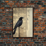 Black Bird Wall Art, Crow Wall Decor, Animal Wall Art, Nature Print, Modern Print, Wall Decor, Canvas Print, Wall Art, Framed Canvas