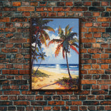 Tropical Wall Art, Beach Wall Print, Seashore Wall Art, Canvas Print, Wall Art, Vertical Print, Living Room Wall Art, Retirement Gifts