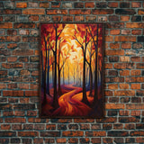 Abstract Wall Art, Forest Print, Fall Wall Art, Canvas Print, Wall Art, Vertical Print, Nature Print, College Dorm Decor, Living Room Prints