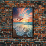 Seashore Wall Art, Beach Sunset Wall Art, Nautical Wall Art, Canvas Print, Wall Art, Vertical Art, Beach House Art, Teacher Gift, Home Decor