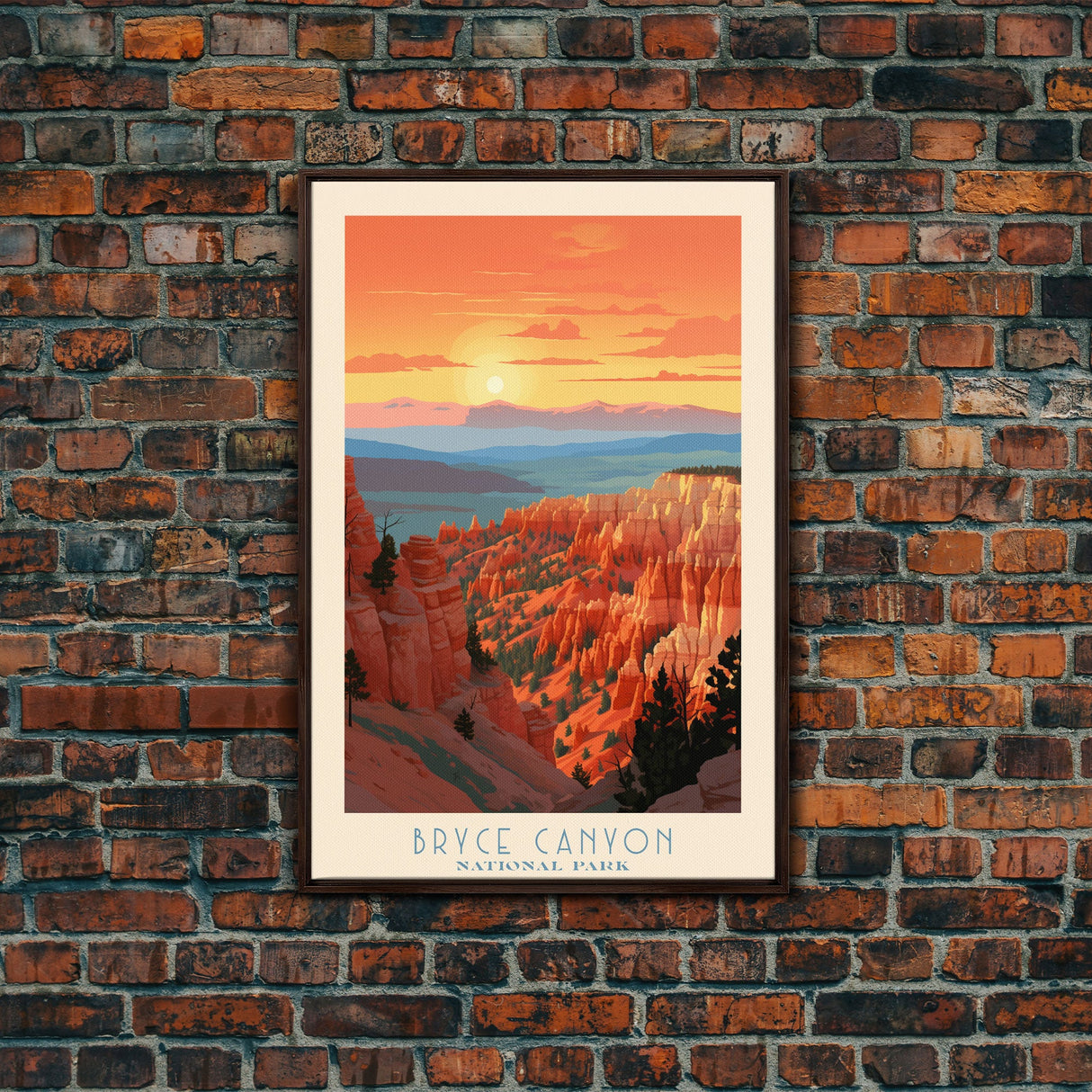 Bryce Canyon National Park Travel Poster Print, Canvas Print Wall Art, Utah Travel Art, Midcentury Modern Travel Decor