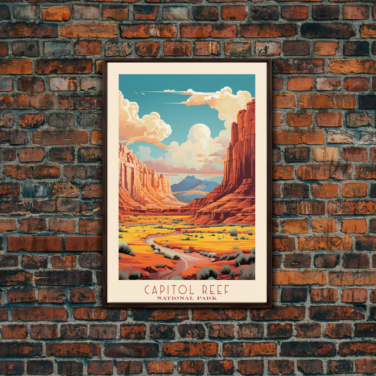 Capital Reef National Park Travel Poster Print, Canvas Print Wall Art, Utah Travel Art, Midcentury Modern Travel Decor