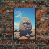 Rock Art, Abstract Art, Funny Wall Art, Canvas Print, Wall Hanging, Portrait Art, Nursery Wall Art, Kids Room Decor, Playroom Wall Art