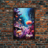 Under The Sea, Nautical Nursery Art, Ocean Wall Art, Canvas Print, Wall Hanging, Portrait Art, Playroom Art, Nursery Wall Art, Family Gift