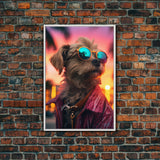 Shih Tzu Dog Wall Print, Dog Wall Art, Dog With Shades, Animal Art, Funny Wall Art, Framed Wall Art, Framed Canvas, Wall Print, Wall Canvas