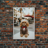 Poodle Wall Print, Dog Wall Art, Dog Glasses, Animal Art, Funny Wall Art, Framed Wall Art, Framed Canvas, Wall Print, Wall Canvas