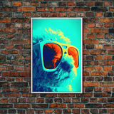 Poodle Abstract Wall Print, Teal Lighting, Dog Print, Dog Portrait, Dog Art Print, Framed Wall Art, Framed Canvas, Wall Print, Wall Canvas