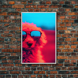 Red Poodle In Sunglasses Wall Print, Abstract Art, Dog Portrait, Dog Art Print, Framed Wall Art, Framed Canvas, Wall Print, Wall Canvas