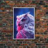 White Owl Wall Print, Animal Art Print, Bird Wall Art, Animal Portrait, Wildlife, Framed Wall Art, Framed Canvas, Wall Print, Wall Canvas